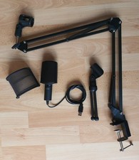 auvisio-Mikrofon, inkl. Ständer, Tischarm u. Zischschutz