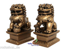 1 Paar Fu Hunde richtige Wachhund Fengshui  Bronzefarbe
