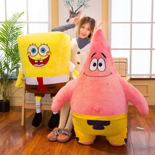 2er-Set 35 cm SpongeBob Patrick Plüschkissen Weich Kuscheltier Anime Geschenk