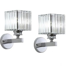 2X Wandleuchte Kristall