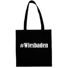Tasche Beutel Baumwolltasche #Wiesbaden Hashtag Einkaufstasche Schulbeutel Turnb