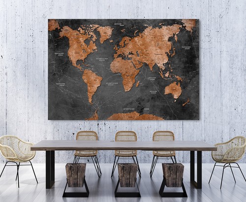 Leinwand bild weltkarte - leinwand,