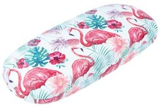 Buntes Hartschalen-Brillenetui mit Flamingo-Design inkl. Microfasertuch Wildlife