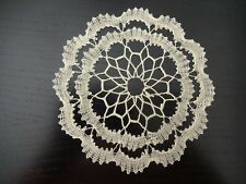 TISCHLÄUFER Klöppel Spitze HANDARBEIT  Decke d=14 cm hell weiß