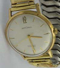 BERGANA Incabloc 17 Rubis - Herrenuhr / Handaufzug / Edelstahl vergoldet