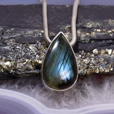 Labradorit Anhänger, 925er Silber, Edelsteinanhänger (14517), Edelsteinschmuck