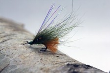 Lachsfliege auf Doppelhaken Gr. 10 handgebunden ( oliv / orange ) Top Angebot