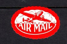 ein   alter  LUFTPOSTaufkleber