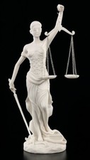 Justitia Figur weiß - Geschenk Rechtsanwalt Anwalt Recht Student Statue