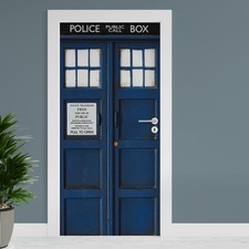 Türfolie "Policebox" 90x200cm Türposter Deko Aufkleber Folie Tapete TF01-07
