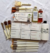 Bob Ross Set Landschaft Tiere Palette Farben Spachtel Pinsel Malmittel Sieb