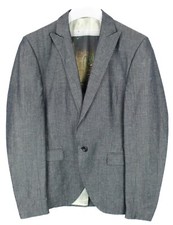 HANS UBBINK Blazer Herren (It) 50 Leinen Mischung Einreihig Spitze Revers