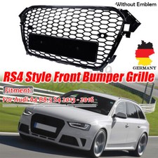 Waben Sport Kühlergrill ohne Emblem Schwarz Glanz Für Audi A4 B8.5 S4 2013-2016