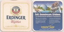 Erdinger Weißbier - alter Bierdeckel "Europa Park - Zeit. Gemeinsam. Erleben."