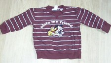 H&M Jungen Pullover Sweatshirt braun rot Disney Mickey + Pluto Gr. 86