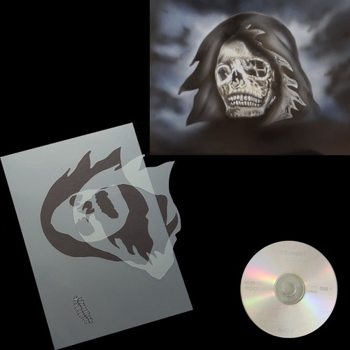 Schablone skull mit kaputze - schablone,