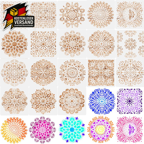 15x15 mandala schablonen - 15x15, cm