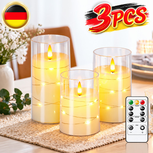 Flammenlose kerzen 3er - flammenlose, set
