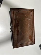 Schmuckdose, Schmuckkasten, Schatzkiste, Holz, Verschluss, braun, 10 x 11,5 x15