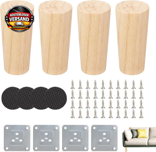 Holzmöbelfüße 8cm konisch - holzmöbelfüße, 8cm,