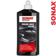 SONAX Polish & Wax Color Schwarz Autopolitur mit Wax Lack Handpolitur 500 ml
