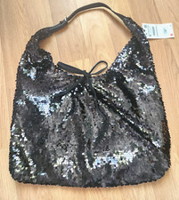 ZARA Shopper Tasche Tote Bag Schultertasche Schwarz  Pailletten Neu mit Etikett