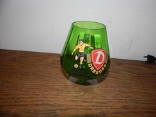 DDR Fussball  Glas   Schwenker  Dynamo Dresden Meister und Pokalsieger 1977 grün