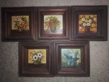 5 x Original Mini-Ölgemälde