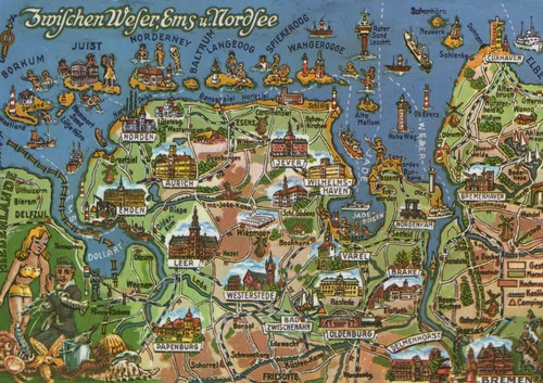 Ansichtskarte zwischen weser - ansichtskarte,