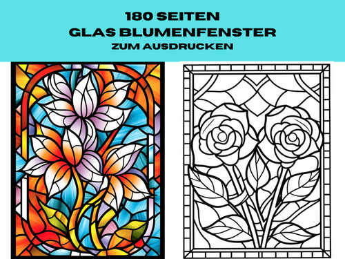 Digital glasblumen malbuch - glasblumen, 180