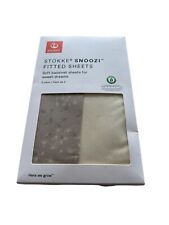 STOKKE Snoozi Spannbettlaken Beige Weiß 2 Stück B45xH0.1xT81cm NEU