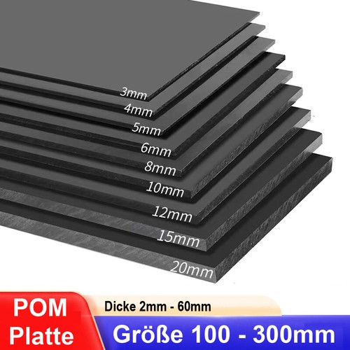Pom platte schwarz dicke 2mm - pom,