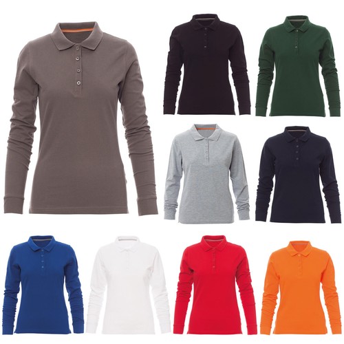 Damen poloshirt langarmshirt - poloshirt,