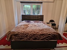 Ehebett 160x200cm  grau mit Stauraum