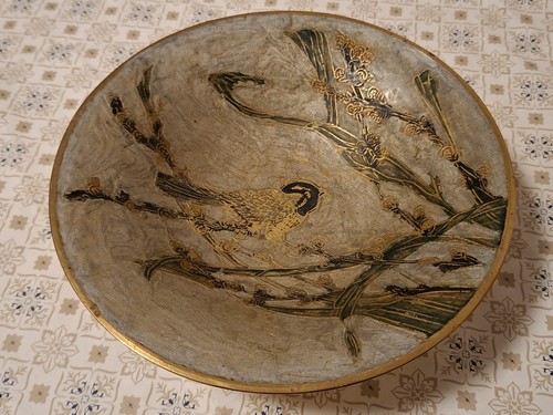 Schale aus messing emaille mit - schale,