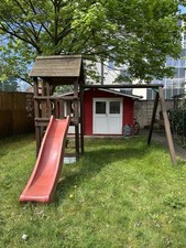 Jungle Gym Klettergerüst mit Doppelschaukel, Rutsche – gebraucht, top gepflegt