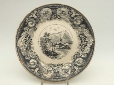 Majolika Umdruckteller - Parten-Kirchen - Mitte 19. Jh.