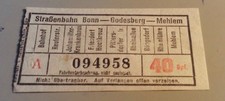 Alter Fahrschein Straßenbahn Bonn Godesberg Mehlem