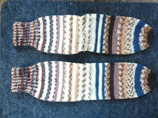 Damensocken-Selbstgestrickt, Bunt gestreift 38/39* Neu *Handarbeit*