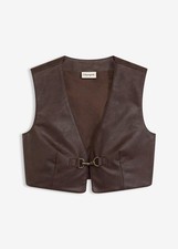 Lederimitat-Weste im Used-Look