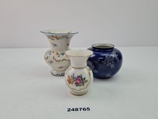 3x Vasen DDR blau Reichenbach