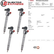 4x 0445110190 Einspritzdüse Injektor Jeep Grand Cherokee II 2,7 CRD 05080300AA