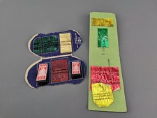 Alte Nadelmappen mit Restbestand an Nähzubehör Steck Nadeln Blumengruß Pappe DDR