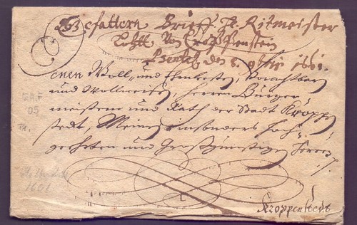 Schnörkelbrief 1661 aus