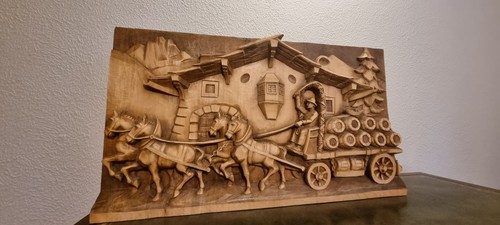 Holzbild geschnitzt relief - geschnitzt,
