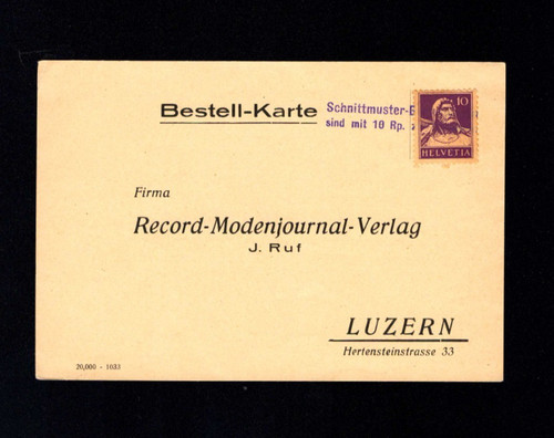 Schweiz 1934 werbe bestell - schweiz,