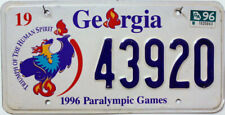 Georgia Nummernschild USA 1996 Kennzeichen Schild Paralympic Games Human Spirit