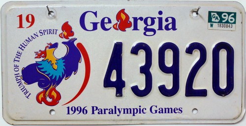 Georgia nummernschild usa - usa, 1996