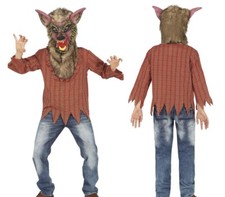 HALLOWEEN KARNEVAL FASCHING KOSTÜM KINDER WERWOLF GR. 5 - 6 JAHRE NEU