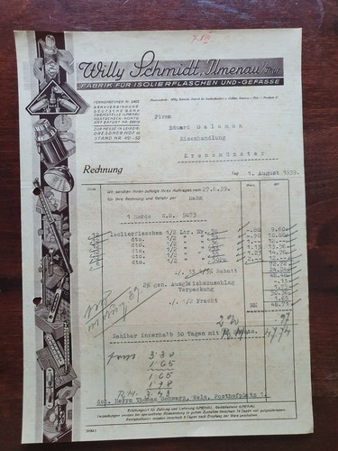 Alte rechnung 1939 aus - rechnung,